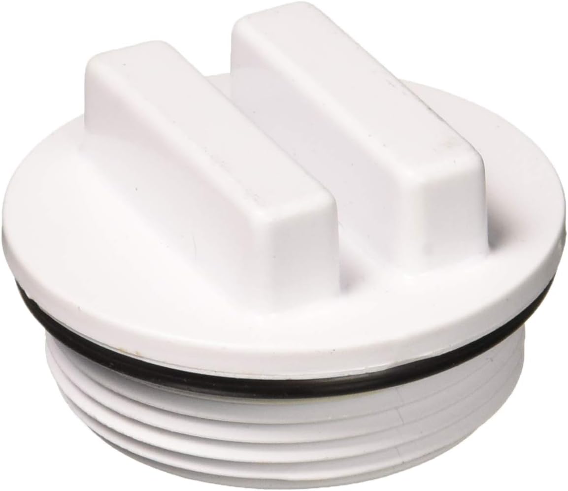 CMP NPT Threaded Plug for 1-1/2" Fittings, White w/ O-Ring